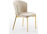 Sedia Da Salotto Sedia Da Sala Da Pranzo Sedia Imbottita Poltrona Beige Legno Acciaio Inox