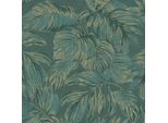 Profhome 393401-GU Carta Da Parati In Tessuto Non Tessuto Nature Con Accenti Floreali Metallizzati Verde Oro 5,33 M2