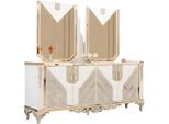Cassettiera Con 2X Specchio Camera Da Letto Bianco/Oro Mobili Moderni