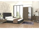 Set Di Attrezzature Per La Camera Da Letto Letto Completo Letto 2X Comodino Armadio 5 Pezzi