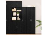 Vidaxl Credenza Nera Effetto Rovere 30 X 42,5 X 185 Cm Materiale A Base Di Legno
