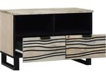 Mobile Tv Vidaxl Bianco 70 X 33 X 46 Cm In Legno Massiccio Di Mango