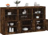 Maison Exclusive - Credenza Con Luci Led Rovere Fumo 181,5X37X100 Cm