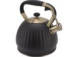 3.Bollitore Da Tè Fischiante Da 5 Litri In Acciaio Inox A Forma Di Zucca Teiera Da Piano Cottura Nero