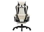 Syfax™ Sedia Da Gaming Con Poggiapiedi Nera E Bianca In Pelle Finta