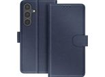 Avizar, Galaxy S25 Fe Custodia A Portafoglio Serie Chesterfield Con Supporto, Blu Scuro