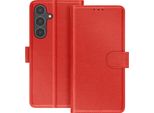 Avizar, Portamonete-Etui Galaxy S25 Fe Chesterfield Serie Mit Stand, Rot