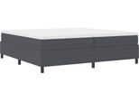 Vidaxl Letto A Molle Insacchettate Grigio Scuro E Bianco 203 X 200 X 60 Cm In Tessuto A Coste