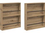 Syfax™ Scaffale Per Riviste 2 Pcs Rovere Artigianale 60 X 12 X 70 Cm