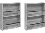 Vidaxl Portariviste 2 Pezzi Grigio Sonoma 60 X 12 X 70 Cm Materiale A Base Di Legno