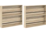 Syfax™ Scaffale Per Riviste 2 Pcs Rovere Sonoma 80 X 12 X 70 Cm