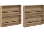 Syfax™ Scaffale Per Riviste 2 Pcs Rovere Artigianale 80 X 12 X 70 Cm