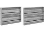 Vidaxl Portariviste 2 Pezzi Grigio Sonoma 100 X 12 X 70 Cm Materiale A Base Di Legno