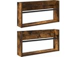 Syfax™ Scaffale Per Riviste 2 Pcs Rovere Fumé 60 X 12 X 30 Cm