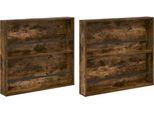 Syfax™ Scaffale Per Riviste 2 Pcs Rovere Fumé 80 X 12 X 70 Cm