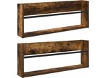 Syfax™ Scaffale Per Riviste 2 Pcs Rovere Fumé 80 X 12 X 30 Cm