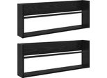 Syfax™ Scaffale Per Riviste 2 Pcs Rovere Nero 80 X 12 X 30 Cm