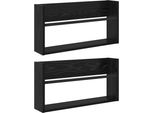 Syfax™ Scaffale Per Riviste 2 Pcs Rovere Nero 60 X 12 X 30 Cm
