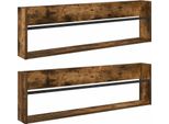 Syfax™ Scaffale Per Riviste 2 Pcs Rovere Fumé 100 X 12 X 30 Cm