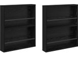 Syfax™ Scaffale Per Riviste 2 Pcs Rovere Nero 60 X 12 X 70 Cm