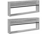 Vidaxl Portariviste 2 Pezzi Grigio Sonoma 80 X 12 X 30 Cm Materiale A Base Di Legno