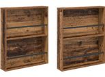 Syfax™ Scaffale Per Riviste 2 Pcs Legno Vecchio 60 X 12 X 70 Cm