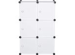Sistema Di Stoccaggio Modulare Scaffale Per Armadio - Armadio Con Ante - 6 Scomparti - 96 X 30 X 96 Cm - Anta Scorrevole - 10 Kg Per Scomparto - Connettori In Pp + Abs - Bianco