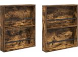 Syfax™ Scaffale Per Riviste 2 Pcs Rovere Fumé 60 X 12 X 70 Cm