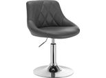 Sgabello Da Bar - Con Schienale - Girevole E Regolabile In Altezza - , Struttura In Metallo - Altezza Seduta 42-58 Cm, Altezza Totale 66-82 Cm - 100 Kg - Grigio