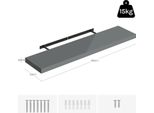 Mensola A Muro - Ripiano Galleggiante/Guida Per Immagini - 100 X 22,9 X 3,8 Cm - Supporto Invisibile - E1 Mdf E Metallo - Portata 15 Kg - Prugna