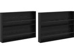 Syfax™ Scaffale Per Riviste 2 Pcs Rovere Nero 100 X 12 X 70 Cm