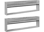 Vidaxl Portariviste 2 Pezzi Grigio Sonoma 100 X 12 X 30 Cm Materiale A Base Di Legno