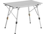 Tavolo Da Campeggio - Tavolo Pieghevole - Alluminio - Regolabile In Altezza - Pieghevole - Rettangolare - Per 2 Persone - Piegato 19,5X14X94 Cm - Argento