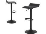 Set Di 2 Sgabelli Da Bar - Sgabello Da Bistrot - Altezza Regolabile 62-84 Cm - Girevole - Seduta In Pelle Finta 38,5×39 Cm - Struttura In Metallo - Nero
