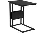 Tavolino Da Divano - Tavolino A C - Struttura In Metallo - Piano In Mdf - Dimensioni 55 X 36 X 59,5 Cm - Portata 10 Kg - Superficie Antigraffio - Nero