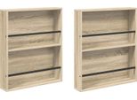 Syfax™ Scaffale Per Riviste 2 Pcs Rovere Sonoma 60 X 12 X 70 Cm