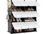Scarpiera - Scarpiera/Deposito Per Scarpe - 6 Scomparti Con Ante - Plastica Modulare - 92X107X37 Cm - Scomparti 45X35X35 Cm - 5 Kg Per Scomparto - Bianco