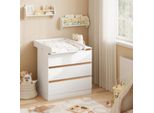 Mobiletto Per Cassettiera - Piano In Mdf - Dimensioni 60 X 10,5 X 80 Cm - Con Pannelli Laterali - Si Monta Da Solo - Bianco