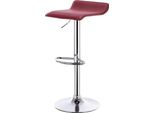 Sgabello Da Bar/Sgabello Da Bar - Regolabile In Altezza - Girevole - - Acciaio Cromato - Altezza Totale 62-84 Cm - Fino A 100 Kg - Rosso Vino