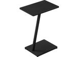 Tavolino A C - Tavolino Per Divano E Laptop - Struttura In Metallo - Piano In Mdf - 48 X 64 X 33 Cm - Rettangolare - Nero