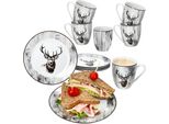 Set Da Colazione Alois 12 Pezzi In Porcellana Cervo Tazza Da Caffè Piatto Piccolo