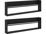 Syfax™ Scaffale Per Riviste 2 Pcs Rovere Nero 100 X 12 X 30 Cm