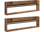 Syfax™ Scaffale Per Riviste 2 Pcs Legno Vecchio 100 X 12 X 30 Cm