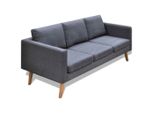 The Living Store Divano 3 Posti In Tessuto Grigio Scuro