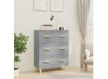 The Living Store Credenza Grey Sonoma 70X34X90 Cm Materiale Legno