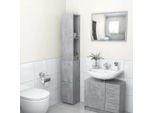 Syfax™ Armadietto Bagno Grigio Cemento 25X26,5X170Cm Legno Multistrato