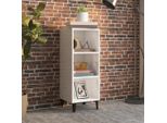The Living Store Credenza Bianco Lucido 34,5X32,5X90 Cm Materiale In Legno