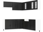 Vidaxl Set Di Armadietti Da Cucina Da 11 Pezzi Porto In Legno Nero