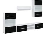 Syfax™ Unità Tv 5 Pz Con Illuminazione A Led Nero Opaco Truciolato