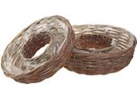 Set Di Anelli Per Piante In Legno Grigio Naturale Ø30/35Cm 2 Pezzi Ciotola Decorativa